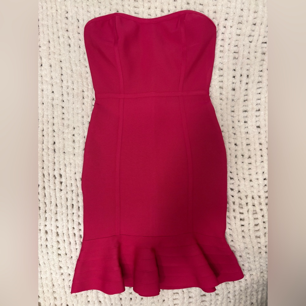 Forever 21 Vibrant Pink Strapless Dress